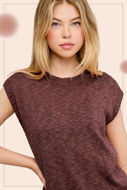 Picture of Loose Fit Slv Rib Knit Top
