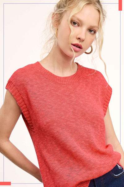 Picture of Loose Fit Slv Rib Knit Top