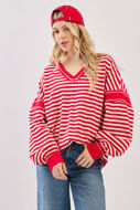 Picture of Striped  V-Neck Knit