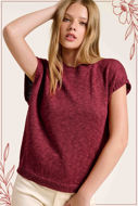 Picture of Loose Fit Slv Rib Knit Top